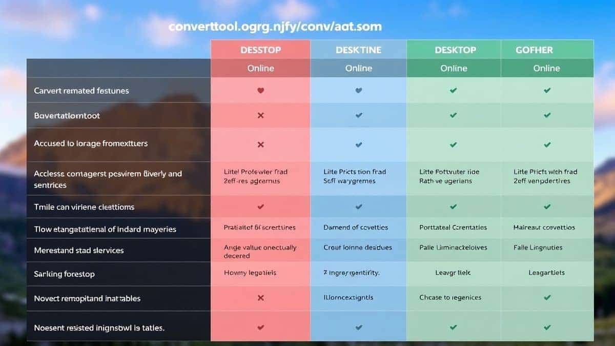 visual comparison table showing features of <a href=