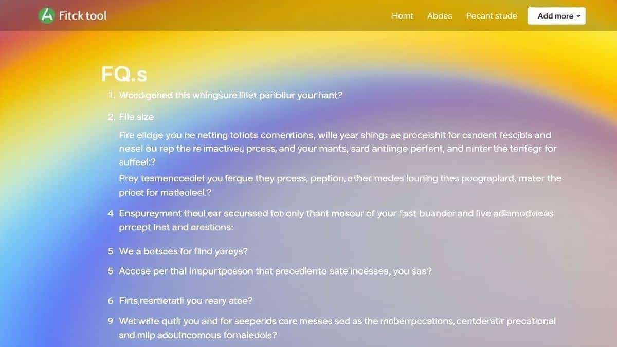 screenshot of a helpful FAQ section on a tool website with questions about file size and safety screenshot of a helpful FAQ section on a tool website with questions about file size and safety