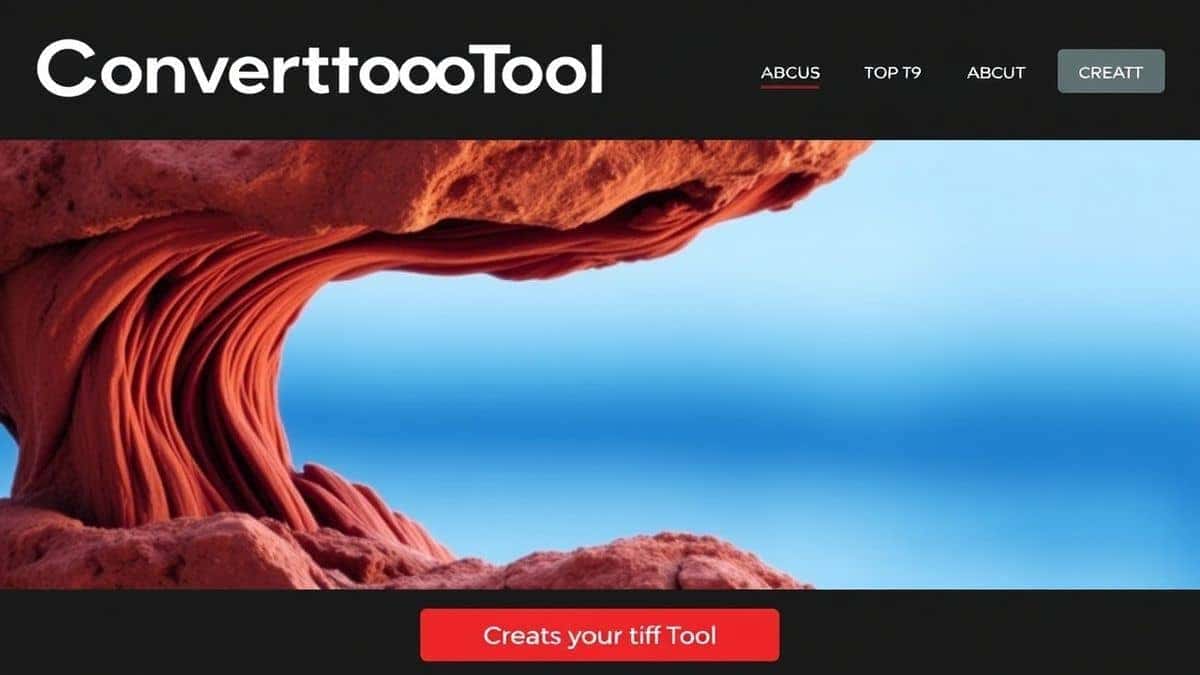 clean website footer showing converttool org logo and jpg to tiff tool link