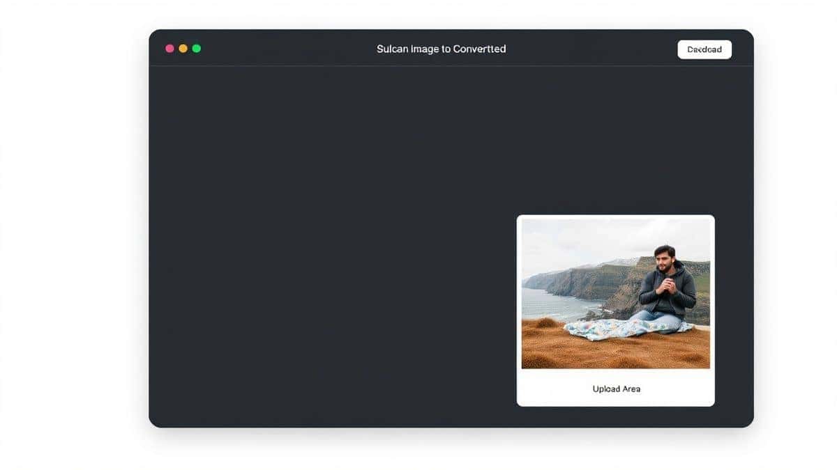 modern online image converter interface with upload area and process button clean minimal design