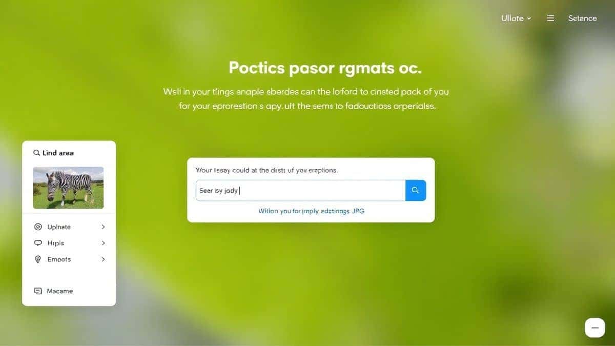 clean modern online tool interface showing JPG upload area with OCR processing visualization