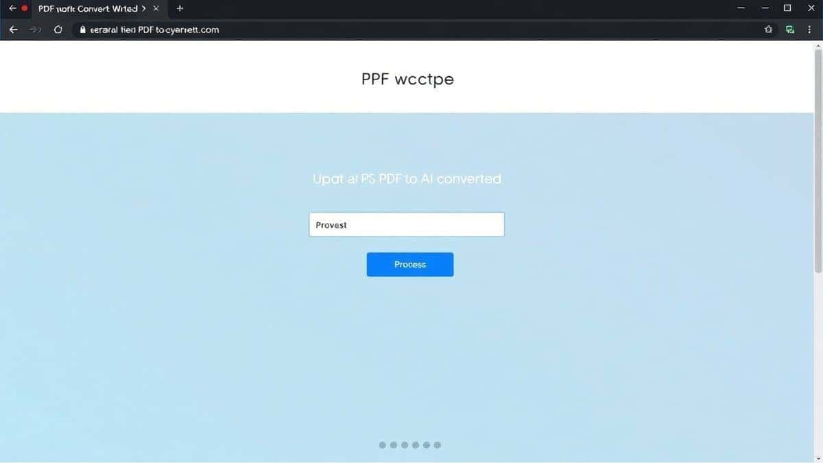 A clean, modern web interface showing a file upload area for a PDF to AI converter, with a 