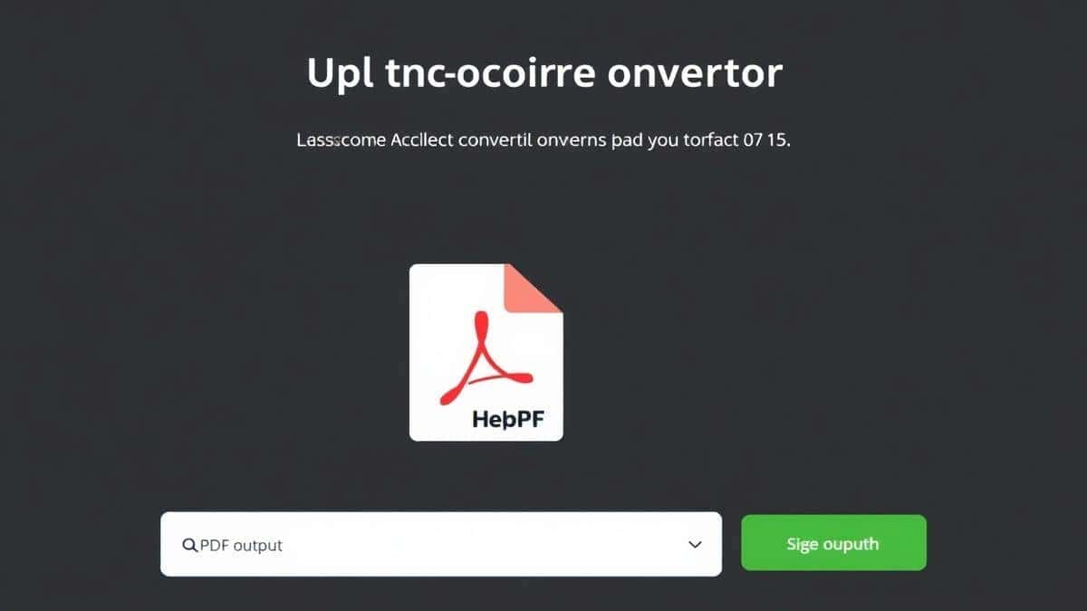 clean and modern online converter tool interface showing upload area for WebP files with PDF output selection