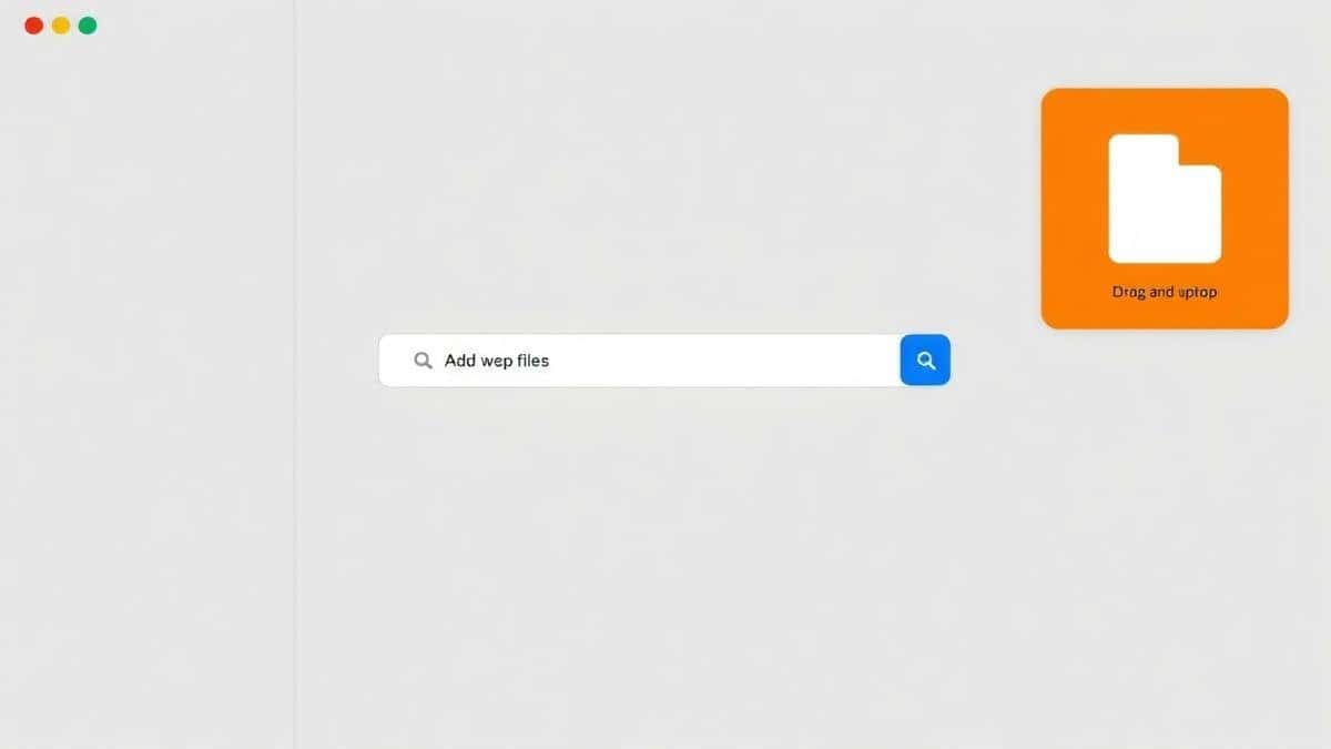 clean and modern online tool interface showing drag and drop upload area for webp files